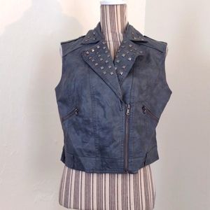 Collection by Bernardo Faux Leather Studded Vest Size L